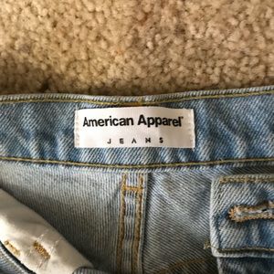 American Apparel  high waisted jean shorts